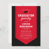 Invitation Red Graduate Stole Sash Party (Devant)