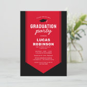 Invitation Red Graduate Stole Sash Party (Debout devant)