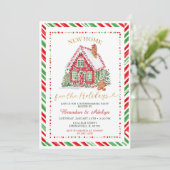 Invitation Red & Green Christmas New Home Housewarming Party (Debout devant)