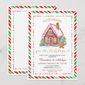 Invitation Red & Green Christmas New Home Housewarming Party (Devant / Derrière)