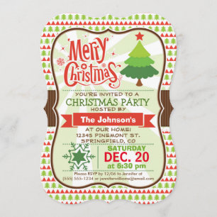 Invitation Red & Green Christmas Party
