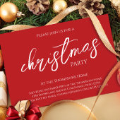 Invitation Red Green Christmas Party Plaid Motif