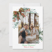 Invitation Red Green Christmas Plaid Photo Holiday Card (Devant)