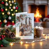 Invitation Red Green Christmas Plaid Photo Holiday Card