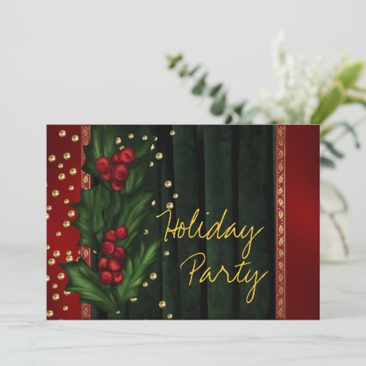 Invitation Red Green Corporate Holiday Party (Debout devant)