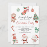 Invitation Red Green Cute Père Noël Christmas Party Invitatio<br><div class="desc">Red Green Cute Père Noël Christmas Party Invitation de Noël mignonne invitation de fête thématique avec divers articles de Noël autour du bord extérieur de l'invitation. Un père Noël, un sapin de Noël, un homme en pain d'épice, un bonhomme de neige, des cadeaux et plus encore sur un arrière -...</div>