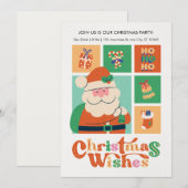 Invitation Red Green Doodle mignon Santa Claus voeux de Noël (Devant / Derrière)