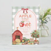 Invitation Red Green En vichy Apple Watercolor (Debout devant)