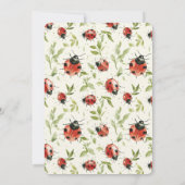 Invitation Red Green Leaves Ladybugs Bridal Shower (Dos)