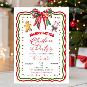 Invitation Red Green Plaid Bow Preppy Christmas Holiday Party
