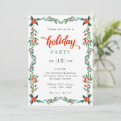 Invitation Red Green Watercolor Chic Noël Fête de Noël (Debout devant)