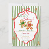 Invitation Red Green What's Baking Gingerbread Gender Reveal (Devant)