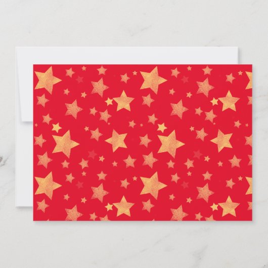 Invitation Red Green White Gold Unique Élégant Noël (Dos)