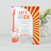Invitation Red Guitar Rock et Roll Rockstar Anniversaire (Debout devant)