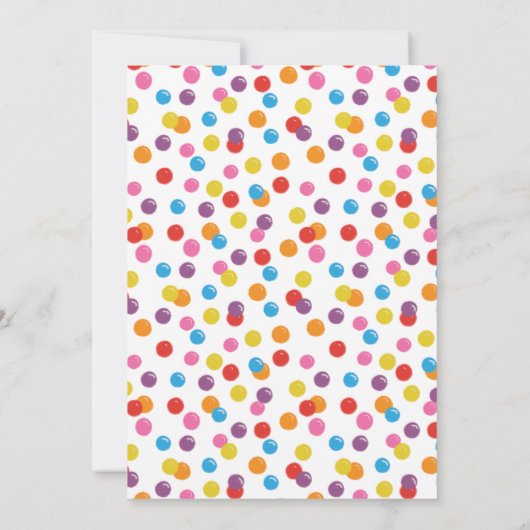 Invitation Red Gumball Machine Candy Bubble Gum Anniversaire (Dos)