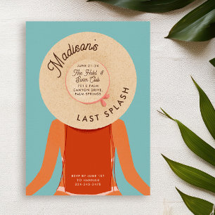 Invitation Red Hair Girls Weekend Bachelorette Pool Party