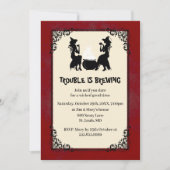 Invitation Red Halloween sorcier problème est la fête de bras (Devant)