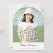 Invitation Red Hand Drawn Bow Photo Arch Graduation Party (Dos)