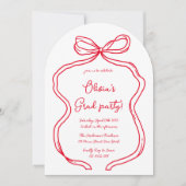 Invitation Red Hand Drawn Bow Photo Arch Graduation Party (Devant)