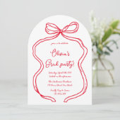 Invitation Red Hand Drawn Bow Photo Arch Graduation Party (Debout devant)