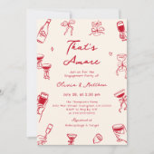 Invitation Red Hand Drawn C'est une partie d'engagement plus (Devant)