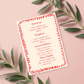 Invitation Red hand drawn heart Whimsical Wedding 