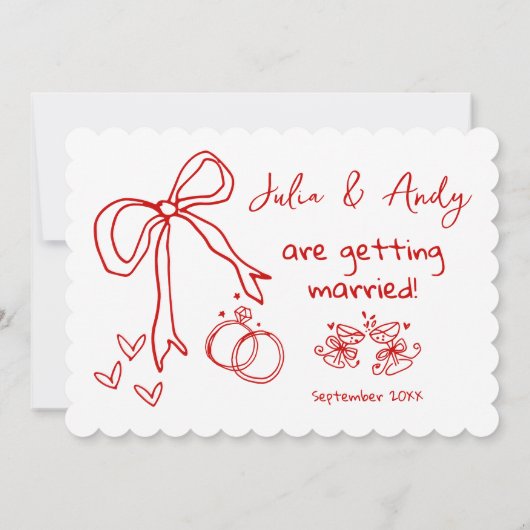 Invitation Red Hand Drawn Will you be... (Dos)