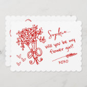 Invitation Red Hand Drawn Will you be... (Devant / Derrière)