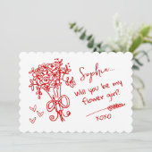 Invitation Red Hand Drawn Will you be... (Debout devant)