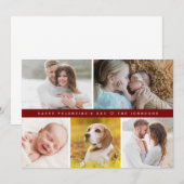 Invitation Red Happy valentine's day Custom family Photos (Devant / Derrière)
