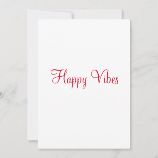 Invitation Red happy vibes vacances simple minimum calligraph (Devant)