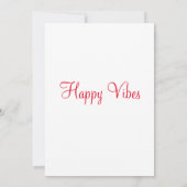 Invitation Red happy vibes vacances simple minimum calligraph (Dos)