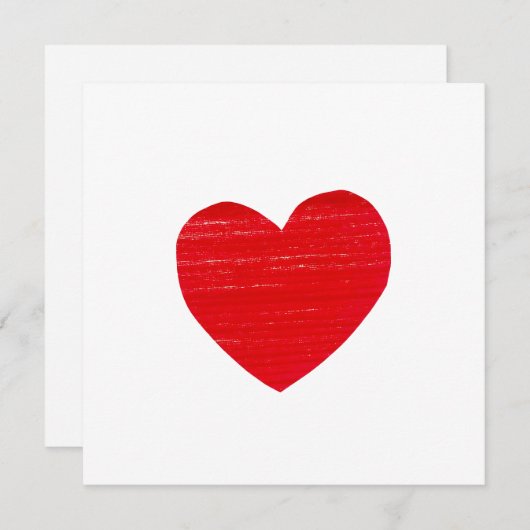 Invitation Red Heart (Devant / Derrière)