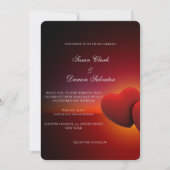 Invitation Red Heart Elegant Valentine's Wedding Day (Devant)