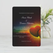 Invitation Red Heart Elegant Valentine's Wedding Day (Debout devant)