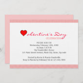 Invitation Red Heart Valentine's Day (Devant / Derrière)