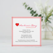 Invitation Red Heart Valentine's Day (Debout devant)
