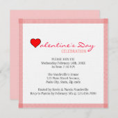 Invitation Red Heart Valentine's Day (Devant / Derrière)