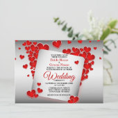 Invitation Red Hearts Beau Mariage (Debout devant)