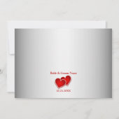 Invitation Red Hearts Beau Mariage (Dos)