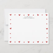 Invitation Red Hearts Border Valentines Note Card (Devant)