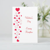 Invitation Red Hearts Design Valentines Day Mariage Réception (Debout devant)