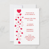 Invitation Red Hearts Design Valentines Day Mariage Réception (Dos)