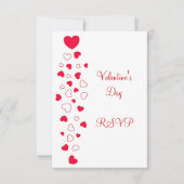 Invitation Red Hearts Design Valentines Day Wedding RSVP (Devant)