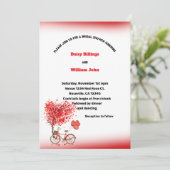 Invitation Red Hearts et Mariage de vélo (Debout devant)