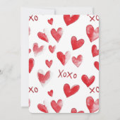 Invitation Red Hearts Love XOXO Anniversaire (Dos)