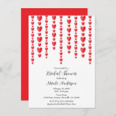 Invitation Red Hearts Valentine Fête des mariées (Devant / Derrière)