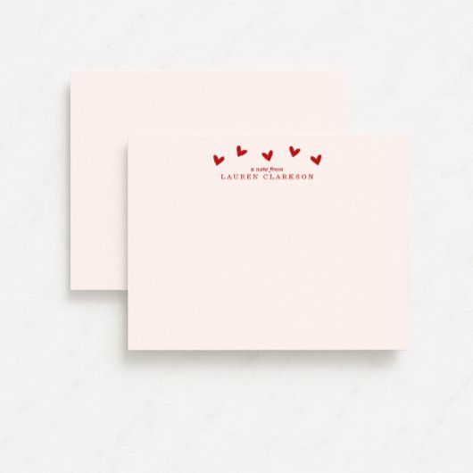 Invitation Red Hearts Valentine’s Day Note Card