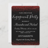 Invitation Red Hearts Valentine's Day Engagement Party (Devant)