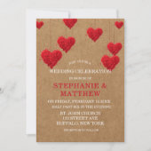 Invitation Red Hearts Valentine's Day Mariage (Devant)